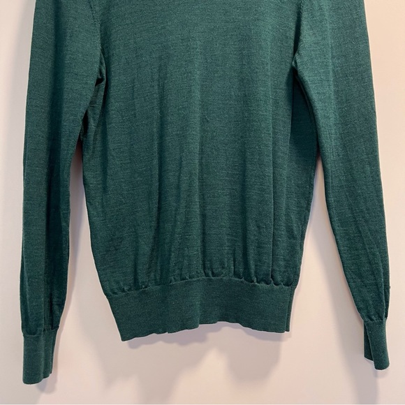 SUITSUPPLY Merino Wool Turtleneck Pullover Sweater, Emerald Green, XS - Picture 4 of 11